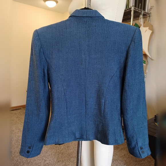 RESTORED 1940s Style Linen Blend Blazer (see measurements!) - Picture 4 of 15